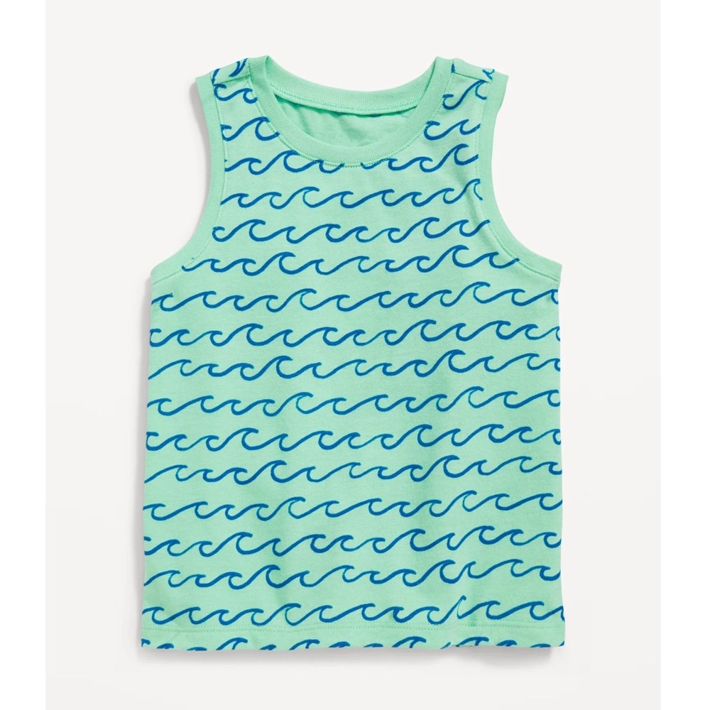 3/$15 🌸 Old Navy Waves Toddler Boy Tank Top Aqua Navy